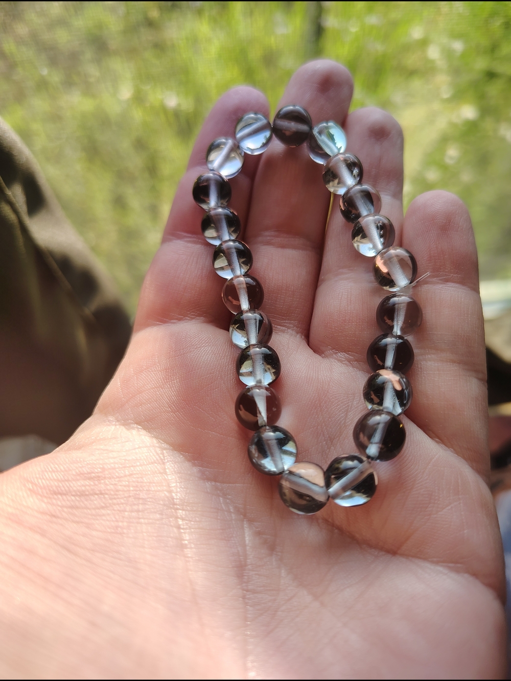 Smoky Quartz Beaded Stretch Bracelet - Women's Jewelry